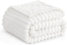 RUIKASI Fleece Throw Blanket for Sofa - Double Fluffy White Throws for Sofas Lar Bankplaid price