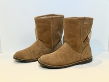 EMU Australia Sheepskin Boots Women's Sz 8 Inverlock Suede Brown Mid Calf #10134 Dameslaarzen price