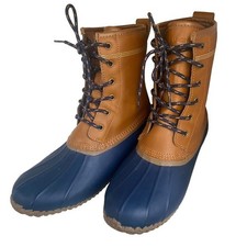 Lands End Duck Boots Waterproof Lace Up Ankle Rain Boots Women's 7.5 Nice!! Dameslaarzen price