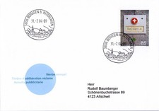 Schweiz Brief SST Bönigen Interlaken Werbestempel Helvetia 2009 Lakens price