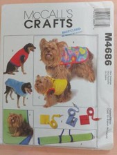 McCall's 4686 Pet Gift Items & Pet Coats Pattern Size XS-S-M-L Cadeauartikelen price