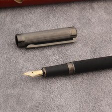 Luxury Leather black Fountain Pen Metal wave gun grey golden ink pens new Fountain Pen price