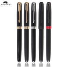 JinHao 75 All Black Fountain Pen Stainless Steel 0.5mm F Nib with Converter #MJ Fountain Pen price