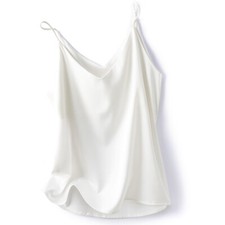 Women Satin Silk Camisole Tank Top Vest V Neck Strap Undershirt Casual Basic US Dameshemdjes price