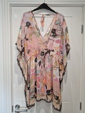 Accessorize Floral Chiffon Kaftan Beach Cover-Up Size 14 UK Plaj Giysisi price