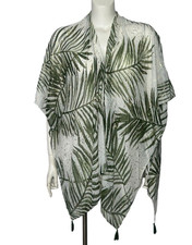 Swim Cover Up One Size Tropical Leaves Kimono Metallic Beach Simply Noelle Plaj Giysisi price