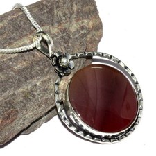 Mookaite 925 Silver Plated Gemstone Necklace 16" Aesthetic Jewellery JW Ketting met gekleurde stenen price