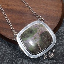 925 Silver Plated Purpurite Jewellery Necklace Handmade Gemstone Size 19" MJ Ketting met gekleurde stenen price