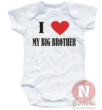 Naughtees Clothing Babygrow I Love My Big Brother White Cotton Babysuit Babyvest Babyvest price