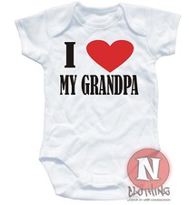Naughtees Clothing Babygrow I Love My Grandpa White Cotton Baby Grow Babysuit Babyvest price