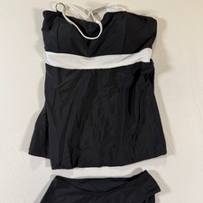 Black White Girls Swimwear Tankini Size S Polyamide 2 piece Elastane Meisjes strandkleding price