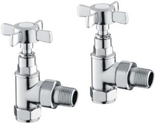 Radiator Valves X2 Chrome Traditional Style Heated Towel Rail Angled Twin Tap Havlupan price