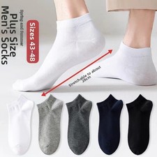 Men's Oversized Cotton Blend Ankle Socks Size 42-49 Soft Breathable Fit Herensokken price