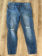 Rock & Republic Women's Fever Pull On Jeans Size M Blue Dark Stretch Denim Pants Bayan Jeans / Kot Pantolon price