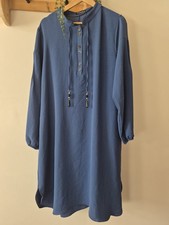 Womens Modest Summer Tunic Shirt  Dress Turkish L 12-14-16 Royal Blue Jazz Modest tuniek price