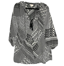 Boho Tunic Top Women Plus Size 2XL Black White Business Casual Modest Office Modest tuniek price