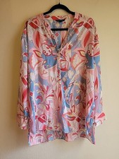 Women's Mod Retro Hippy Paisley Colorful Tunic Blouse Modest Oversized Flowy XL Modest tuniek price