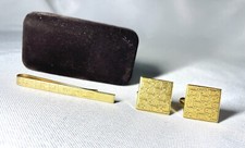 Auth beautiful Rare Dior tie Clip Cufflinks Set trotter logo gold Gift Dasspeld price