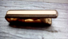 MEN'S STAINLESS METAL GOLD TONE NECKTIE TIE BAR CLASP CLIP CLAMP PIN 1.25 X 0.25 Dasspeld price