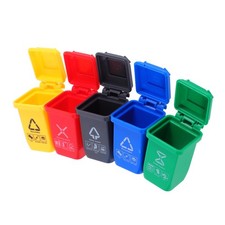 5 Pcs Small Waste Bin Miniature Plastic Trash Bins Recycle for Table Trash Bins price