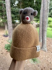 Briskorry Baby Girl Boy Brown Pom Pom Knit Beanie Hat Gray Bear Sz - 6/9 Months Baby Beresi price