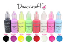 Dovecraft Glass Paint - Multiple Colours Black Red Yellow Green White Pink Blue Glasverf price