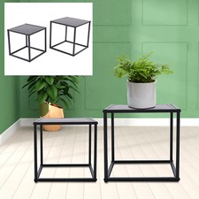 2x Square Coffee Table End Table Modern Metal Side Table Matt Black Home Office~ Orta Sehpa price
