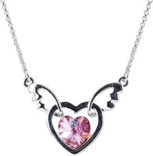 GEPARDINI Geflügelte Herz Halskette mit Kristall von Swarovski - Rosa Swarovski ketting price