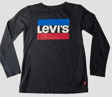 Levi's Boys Black Long Sleeve Logo T Shirt Size 14-16 100% Cotton Very Good Jongensoverhemd price