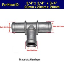 Tee T Coolant Heater 3/4" in 19mm Aluminum Water Hose Fitting Connector Adapter Termosifonlar price