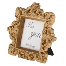 Vintage Golden Picture Photo Frame Wedding Birthday Party Table Place Card Schilderij- & fotolijsten price