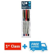 The U.® Stationery Rollerball Pen Set, 3pk Assorted Colours. Kalem Seti price