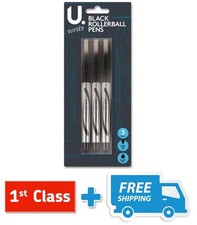The U.® Stationery Rollerball Pen Set 3pk Black. Kalem Seti price
