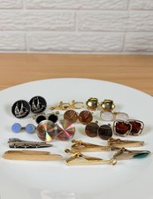 Vintage Men’s Jewelry Lot 10 Pair Cufflinks & 6 Tie Clips Manchetknopen price