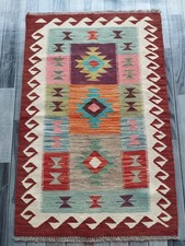 Artisan Handmade Afghan/Turkish Kilim Rug, Aztec Wool Area Rug, Size 126x83 CM Kilim price