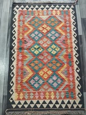 Multicolour Handmade Afghan/Turkish Kilim Rug, Wool Area Rug, Size 126x81 CM Kilim price