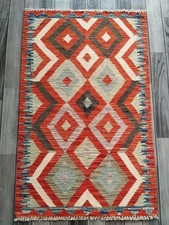 Multicolour Handmade Afghan/Turkish Kilim Rug, Wool Area Rug, Size 122x77 CM Kilim price
