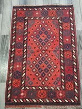 Classic Red Handmade Afghan/Turkish Kilim Rug, Artisan Wool Rug, Size 112x75 CM Kilim price