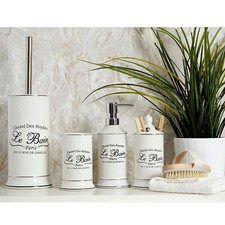 Le Bain Bathroom Accessory Set Stoneware Soap Dish Dispenser Bath Caddy Holder Banyo Aksesuar Seti price