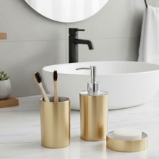 Brushed Gold Bathroom Accessory Set 3-Pieces Banyo Aksesuar Seti price