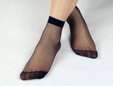 Women's Black Sheer Reinforced Toe Stretchy Nylon Sexy Ladies Ankle Socks P202 Enkelsokken price