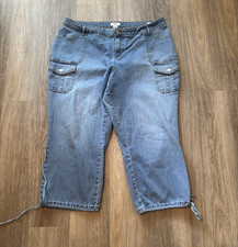 Women's Cato Denim Capri Pants 18W Blue Cotton/Poly/Spandex Cargo Pockets Dames capri / capribroek price