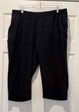 Lands End Size 1X Sport Knit Elastic Waist  Capri Pants Black Stretchy Women Dames capri / capribroek price