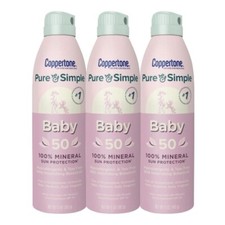 Pack of 3!!! Coppertone Pure and Simple Baby Spray Sunscreen SPF 50, 5 Oz Bottle Baby zonnebrandcrème price