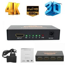 3D 4K HDMI Switcher Hub Switch 1x4 1x2 Splitter Ultra HD 1 in 2/4 Out Amplifier Hub & Switch price