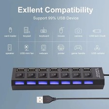 Switch Extension Hub 7-port USB2.0 Hub Computer USB Extension Hub One Drag Seven Hub & Switch price