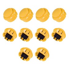 30mm Mounting Momentary Game Push Button Round for Video Games Yellow 10pcs Dijital Oyunlar price