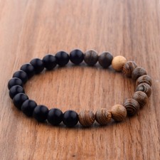 Fashion Men's 8MM Multilayer Wooden Beaded Elasticity Charm Women's Bracelets Bijuteri Bilezik price