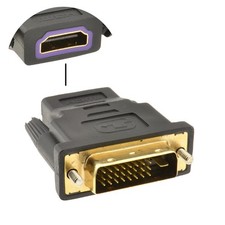 DVI-D Digital 24+1 Male to HDMI Socket Adapter Converter Joiner GOLD Monitor PC Computerconverters en adapters price