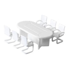 1/50 Dollhouse Conference Table Chair Set,Scenery Decoration Ornament Creative Tafel- en stoelset price